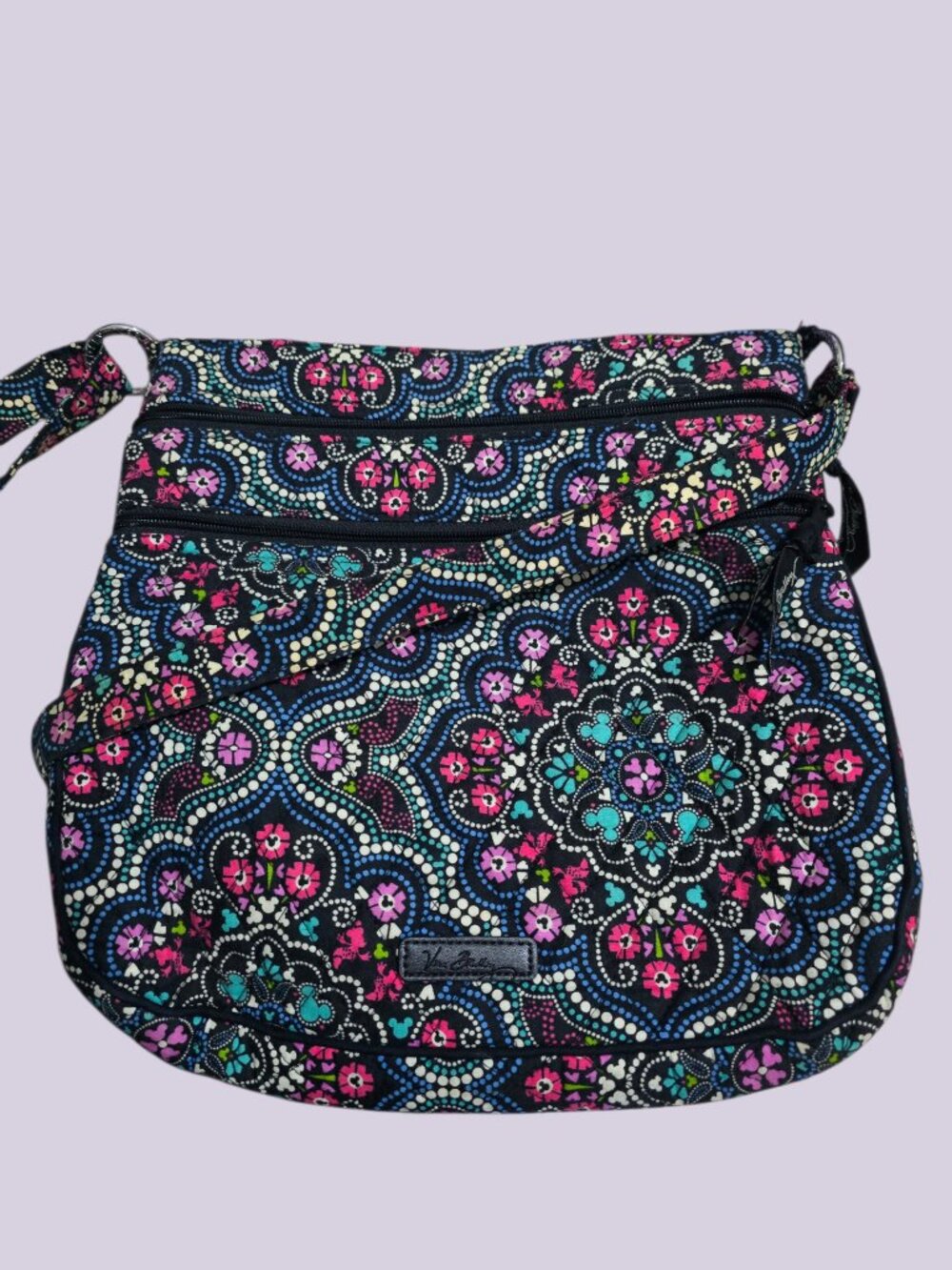 Vera Bradley Mickey and Minnie Mouse Medallion Hipster Bag Crossbody Purse